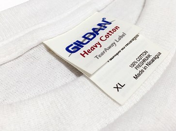 헤비 코튼 반팔 라운드 티셔츠 뜯어낼 수 있는 넥라벨 적용