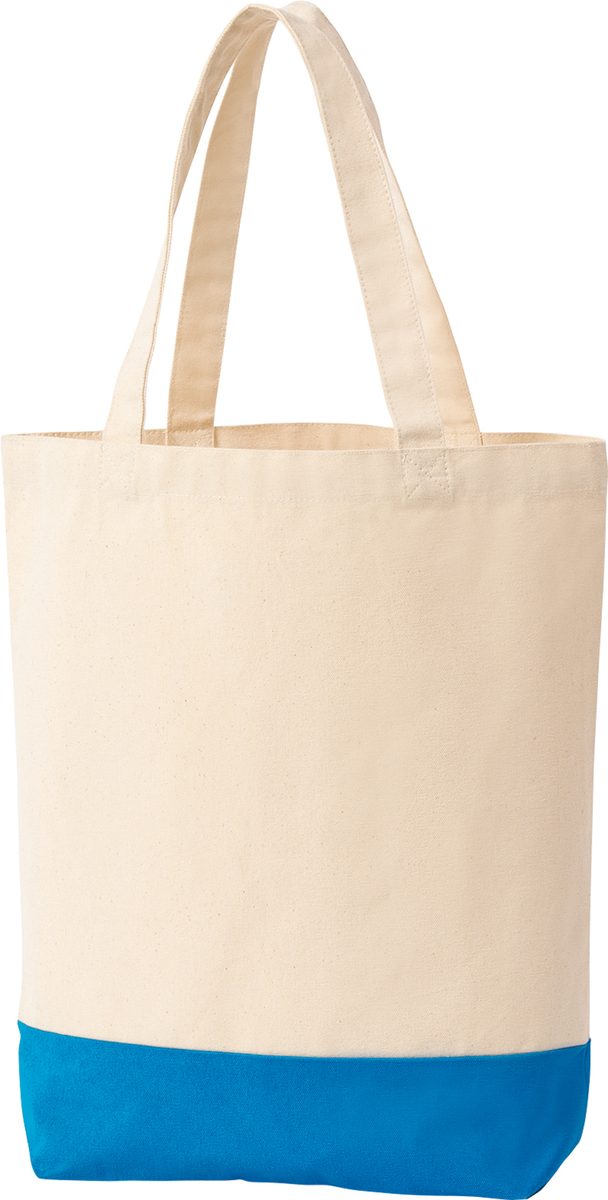 00780-TWT Two-tone Tote Bag (12s 2-ply Canvas Cotton) Natural X Turquoise