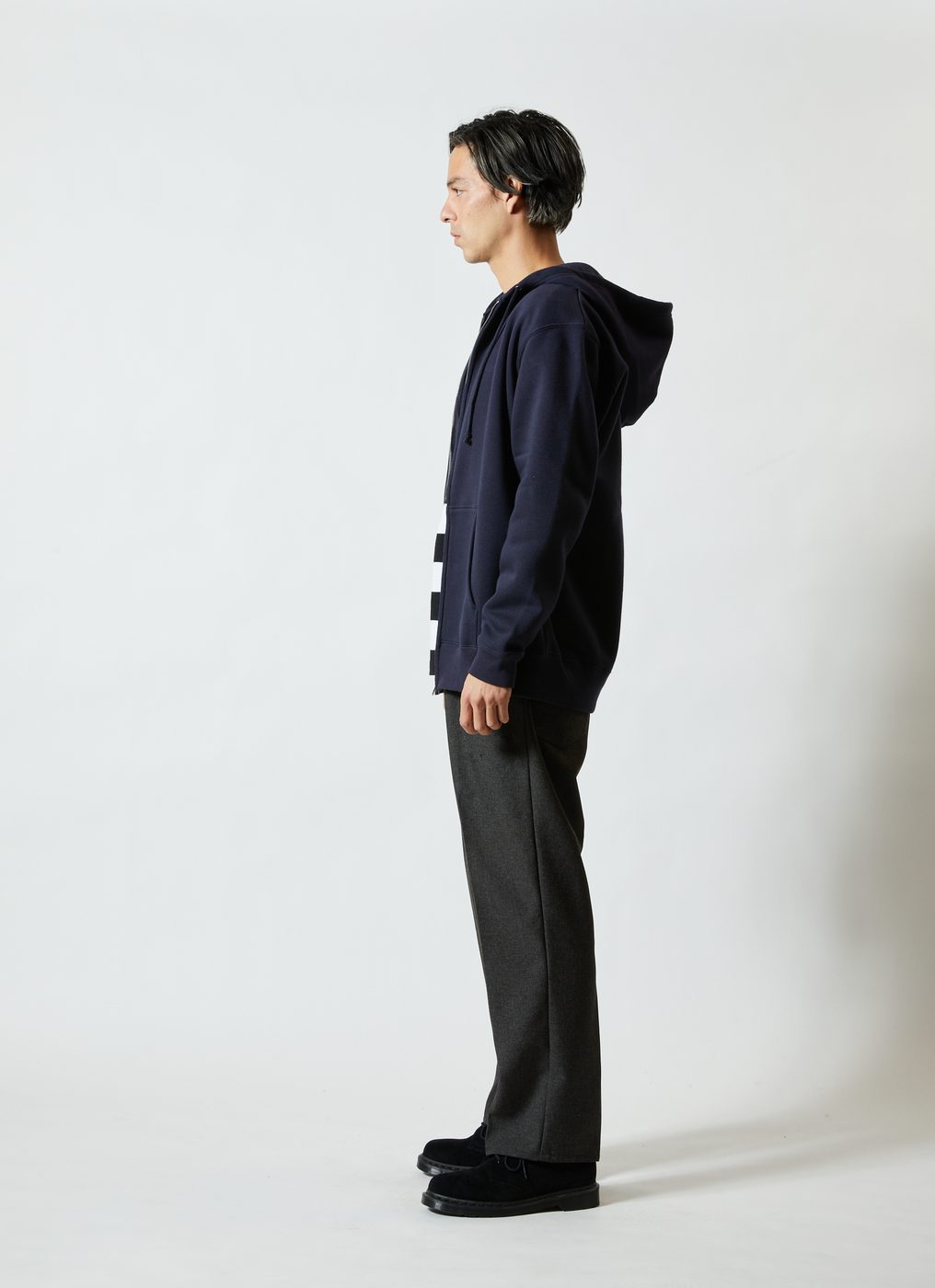 T/C Zip-up Hoodie (Brushed French Terry) wearing shot 6